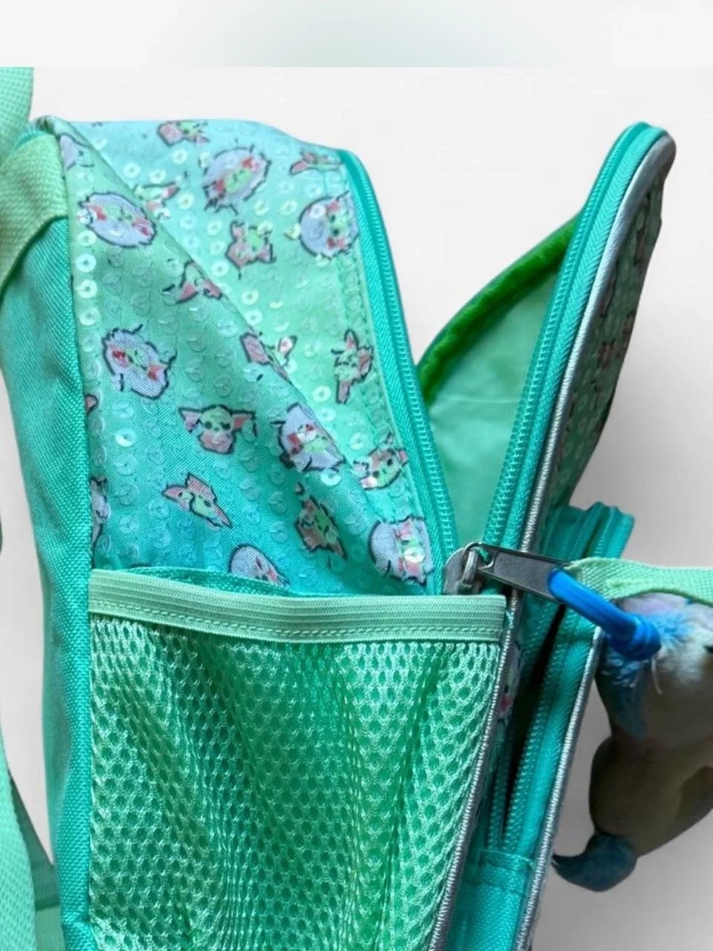 Star Wars Mint Green Grogu Plush Backpack with Metallic Accents